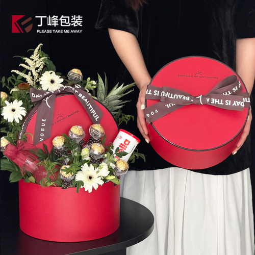丁峰七夕红色圆盖可内搭礼盒