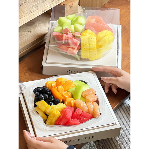 透明ins风水果切拼盘包装盒