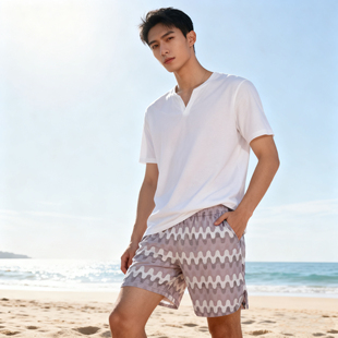 速干冲浪可下水休闲宽松三角衬 泳裤 Amber外单海边度假沙滩裤 男士