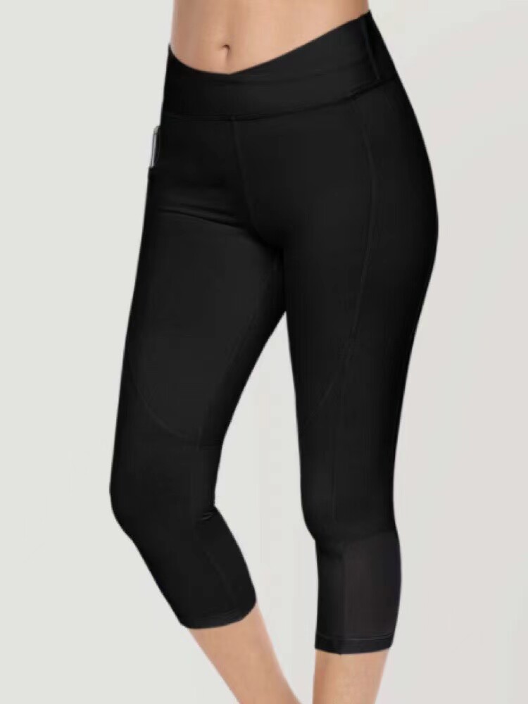 Amber外单 瑜伽裤女士高腰提臀七分蜜桃臀外穿跑步运动健身紧身裤