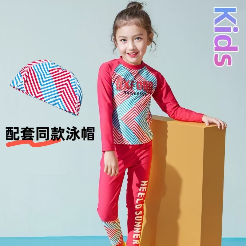 女童防晒抗氯潜水冲浪分体游泳衣