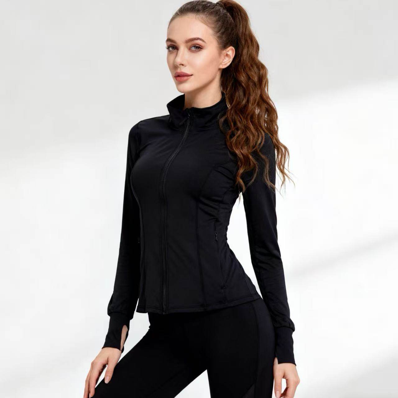 Amber春秋 女士长袖瑜伽运动外套立领显瘦弹力紧身拉链健身上衣,运动/瑜伽/健身/球迷用品,瑜伽外套,淘宝优惠券,粉丝福利购,淘宝优惠卷