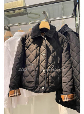 格纹谷仓棉服夹克外套
