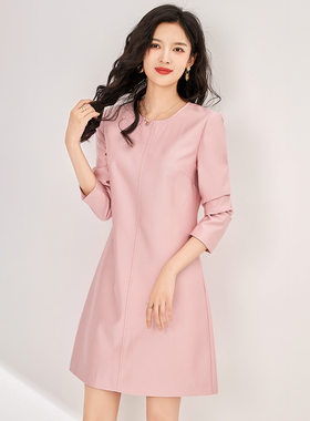 新品都市女人简约显瘦精致连衣裙
