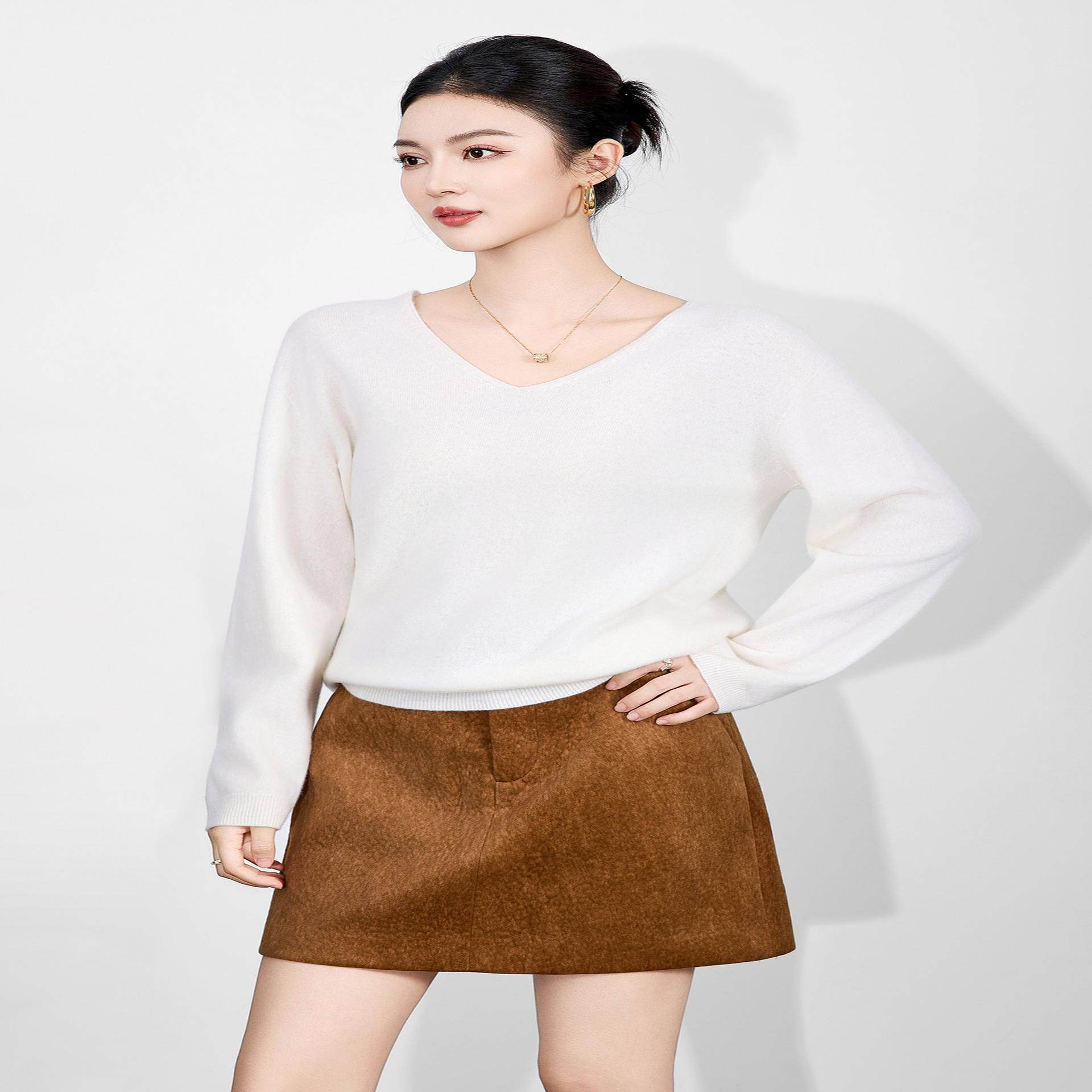 2515308-100%超细美丽诺羊毛无缝一体纯羊毛上衣V领套头毛衣秋冬,女装/女士精品,毛衣,淘宝优惠券,粉丝福利购,淘宝优惠卷