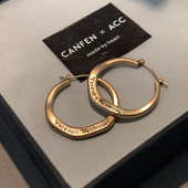 西太后字母金属耳扣2026新款 古铜色耳环轻奢高级感小香风耳饰 爆款