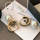 西太后立体土星耳环轻奢高级感耳饰珍珠耳坠独特设计一款 两戴耳钉