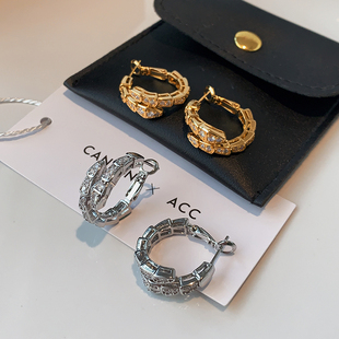 高级感耳饰满钻蛇形赵露思耳扣 爆款 许我耀眼许妍同款 耳环2025新款