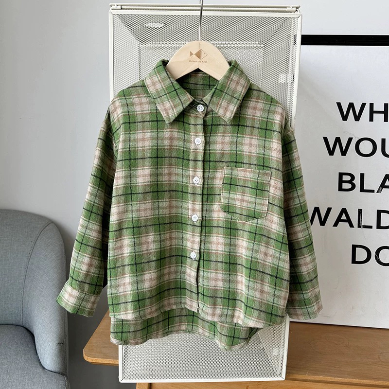 女童多巴胺穿搭洋气时髦纯棉衬衣