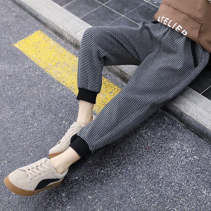 女童纯棉裤子运动裤男童中大童哈伦裤萝卜裤春秋冬休闲裤洋气长裤