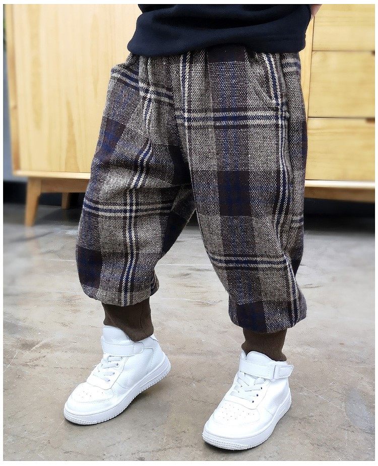 男童加绒哈伦裤2025秋冬新款童装男宝宝休闲裤女童洋气灯笼裤子潮