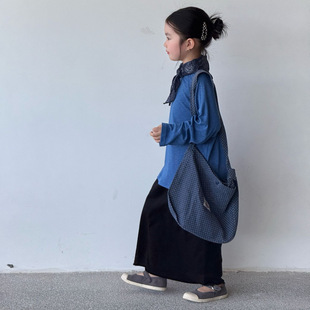 女童裙子2026春装新款童装日系女童毛边半身裙毛圈面料长裙亲子装