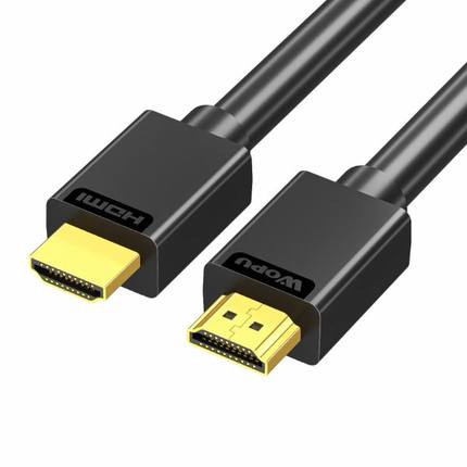 沃浦HDMI2.0黑色亮面高清线连接电脑笔记本电视机机顶盒显示器4K