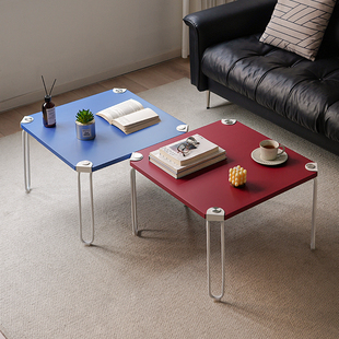 北欧实木小茶几客厅正方形沙发边几边桌创意家用小方桌卧室置物架