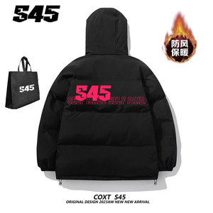 S45连帽羽绒棉服男女美式休闲加厚保暖外套情侣冬季运动面包服潮