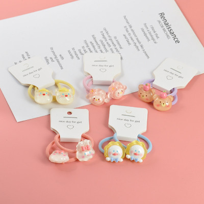 儿童头绳头发彩色兔兔爱心发圈