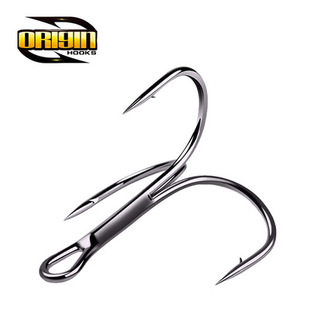 正品奥金st36黑色三本钩加强碳钢倒刺三锚钩路亚微物马口翘嘴鲈鱼