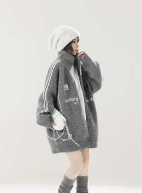 初代美希MEYSIKIM毛衣秋冬女装外穿慵懒高级感羊毛针织开衫毛线衣