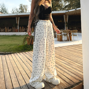 初代美希 现货 裤子女款夏日常舒适夏季女裤高腰休闲阔腿裤ME0037