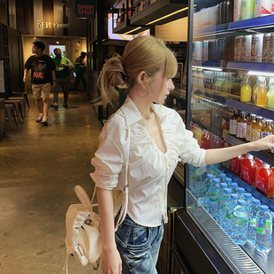 初代美希MEYSIKIM法式气质绑带独特绝美衬衫女初春独特超好看上衣