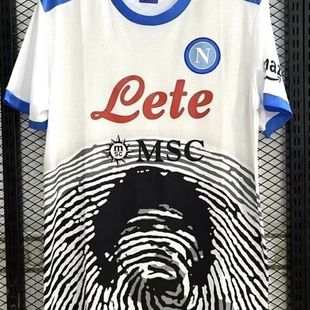 21-22那不勒斯球衣白色短袖冷门复古足球服马拉多纳纪念特别版