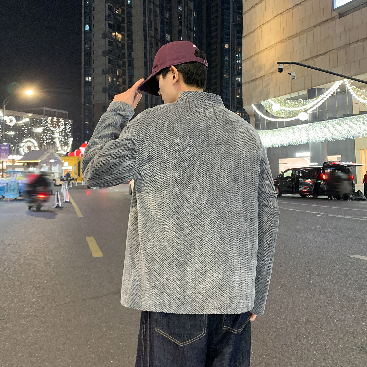 美式风亨利领条纹套头卫衣男潮流百搭宽松长袖上衣WY5508-特P46,男装卫衣,电商A076