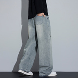 2026春季新款弯刀牛仔裤男美式复古宽松直筒阔腿裤NZ6661-特P53，男装牛仔裤，电商A076