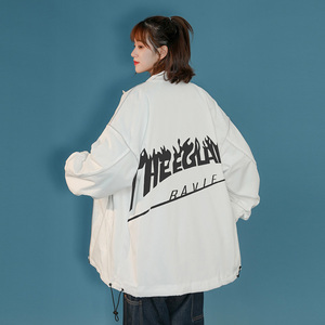 新款夹克秋冬季衣服男女港风反光外套白底女中性风11J,奇异狩猎者身法衣服搭配图片