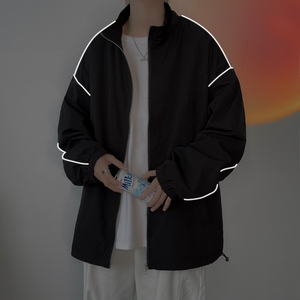 夹克秋季服男女白墙夜光反光外套薄款港风中性风男40J图片