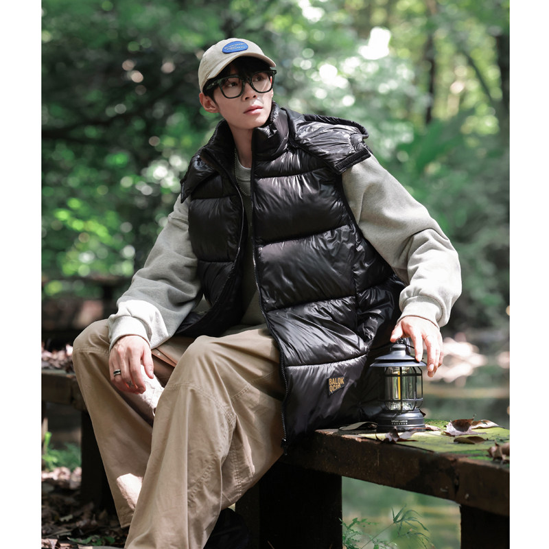 黑金羽绒棉10情侣马甲男女冬季连帽50控69立领40控59MJ98618-P40,男装背心/马甲,电商A076