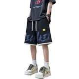 美式高街潮牌运动篮球短裤新款印花宽松透气字母沙滩裤025-特P33，男装牛仔裤，电商A076