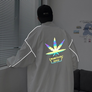秋冬季夹克衣服外套男女港风反光夜光外套立领5J