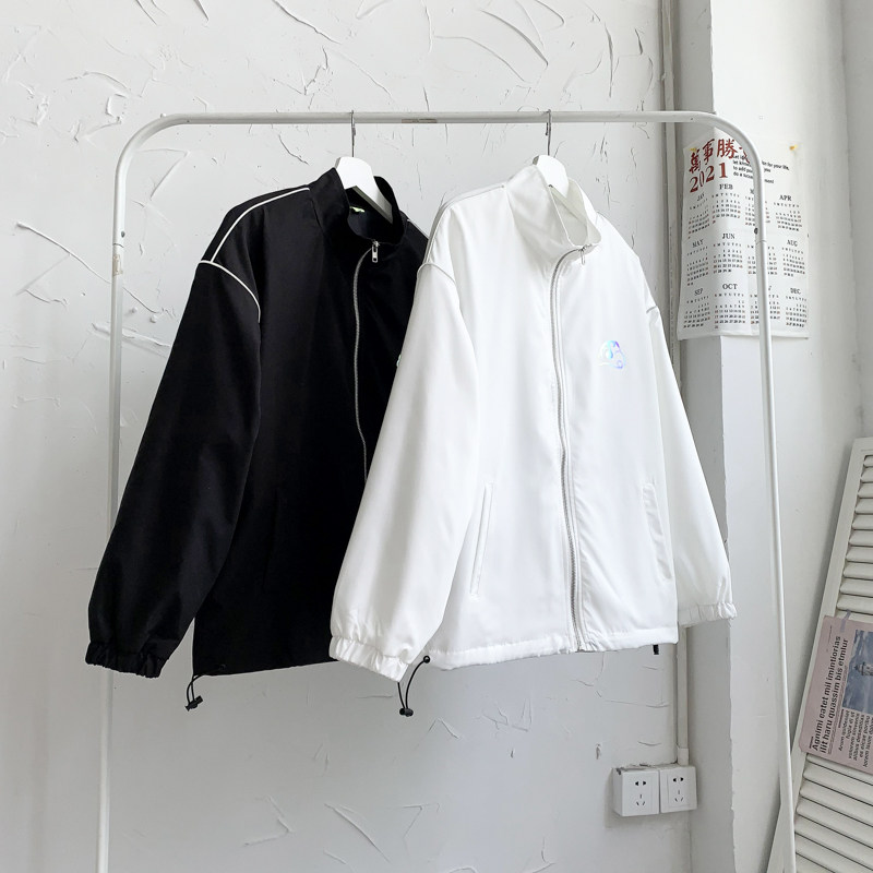 夹克服秋季男女夜光反光外套宽松港风中性风摆拍23J,男装夹克,电商A076