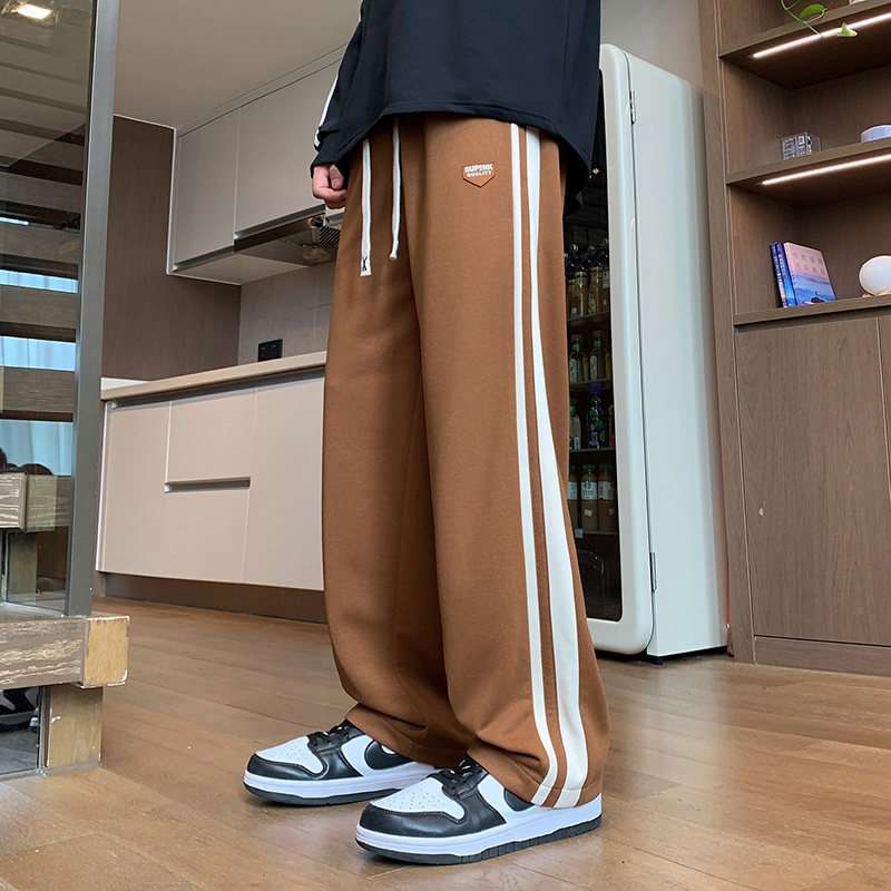 美式潮牌直筒运动裤男士春秋条纹宽松百搭休闲长裤CK271-特P30,女装休闲裤,电商A076