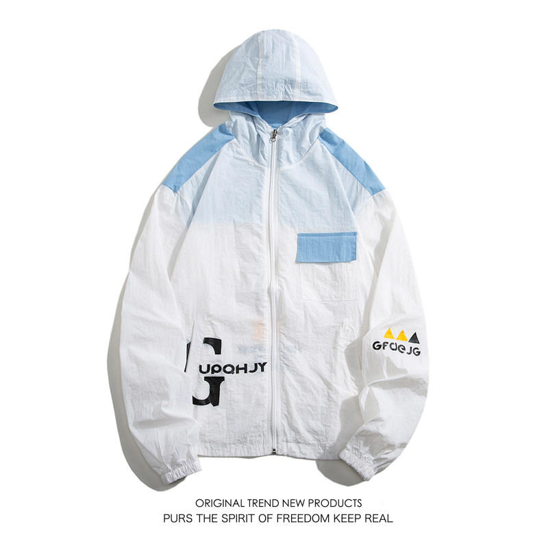 夏季工装外套男超薄冰丝防紫外线情侣防晒衣服白底图1FS19602-P30,男装夹克,电商A076