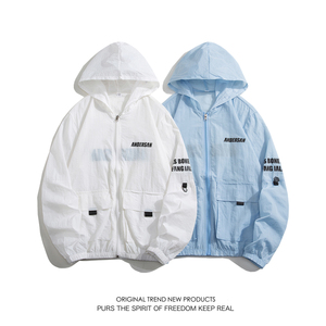 夏季工装外套男超薄冰丝防紫外线情侣防晒衣服白底图1FS19601-P30