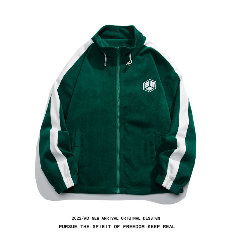 春季刺绣立领夹克外套男女潮流港风情侣棒球服白底图1JK20666-P80,男装夹克,电商A076
