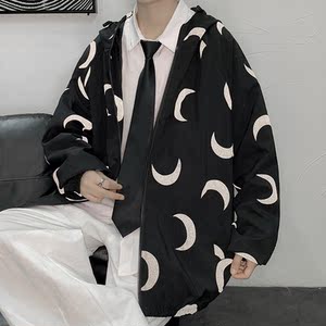 秋装情侣款港风外套男女秋季中性风反光夹克夜光模特12J图片