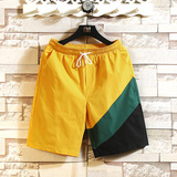 运动短裤男外穿拼色沙滩裤薄款速干休闲五分裤子白墙挂拍3DK2-P10，男装休闲裤，电商A076
