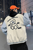 印花夹克外套男春季港风宽松学生情侣棒球服港风模特6JK60023-P50，男装夹克，电商A076