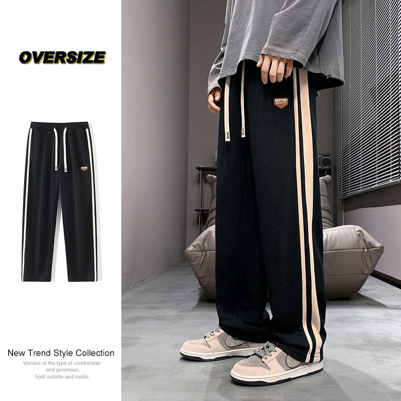 美式条纹休闲裤男士直筒宽松运动裤潮牌垂感卫裤CK271-特P30，男装休闲裤，电商A076