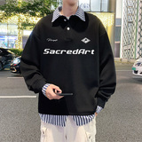 2025春秋季新款假两件长袖T恤男POLO衫条纹衬衫领WY5501A-特P52，男装Polo衫，电商A076
