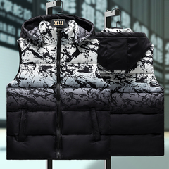 Hang shot Japanese star changing waistcoat men's autumn and winter down cotton vest Korean version fashionable shoulder