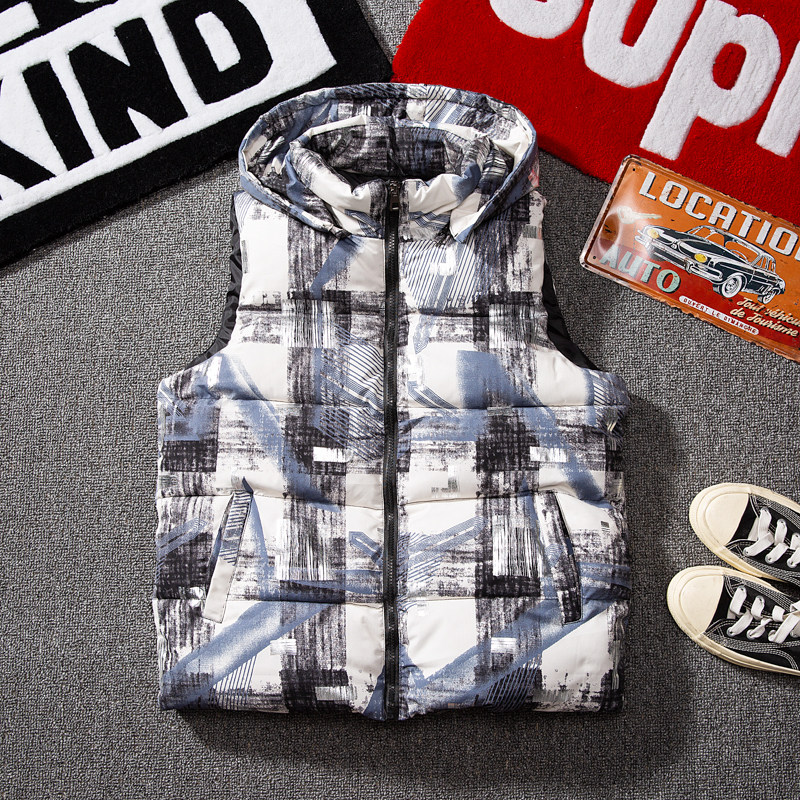 马甲男女港风中性风羽绒棉情侣马夹棉衣麒麟风摆拍2MJ1033，男装背心/马甲，电商A076