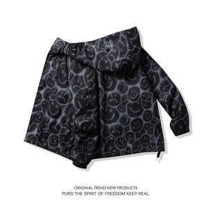 情侶款外套男女秋季中性風寬松港風休閑夾克風衣白底2J圖片