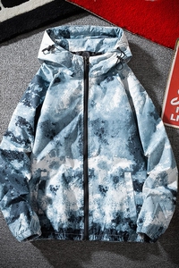 潮牌迷彩夹克男女韩版潮流连帽休闲薄款外套情侣装摆拍2JK736-P40图片