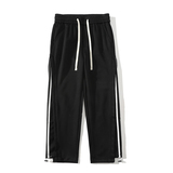 灰色条纹直筒裤男宽松休闲长裤潮流百搭男装裤子CK6812-特P40，男装休闲裤，电商A076