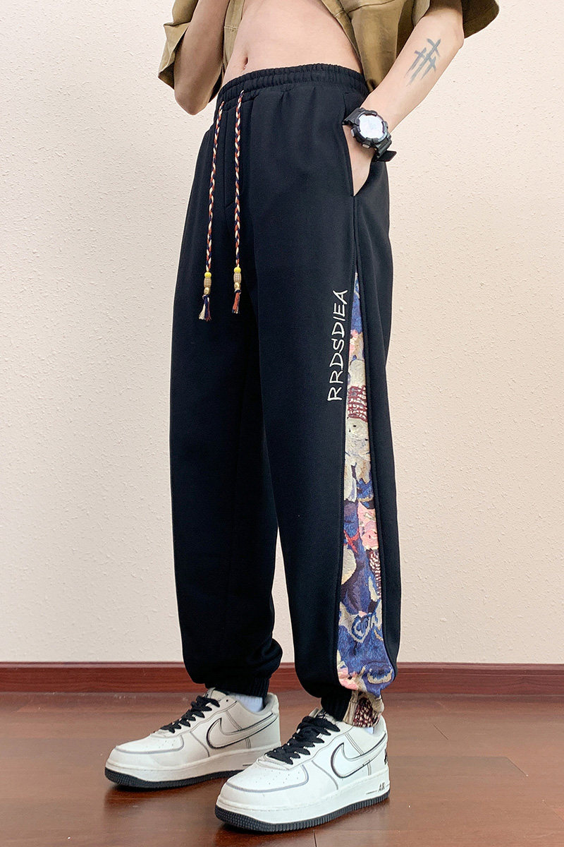 运动裤男卫裤2025新款春季美式束脚休闲长裤红木地板3K573-特P30,男装休闲裤,电商A076