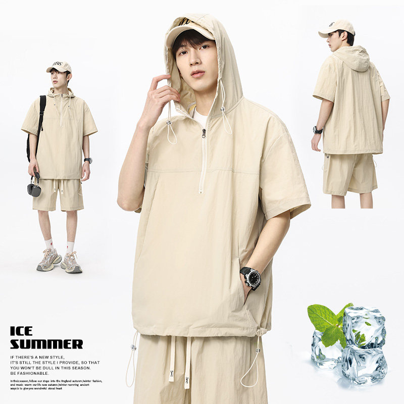 2025夏季新款短袖运动套装夏季透气薄款两件套无差价TZ2529-特P55，男装休闲套装，电商A076