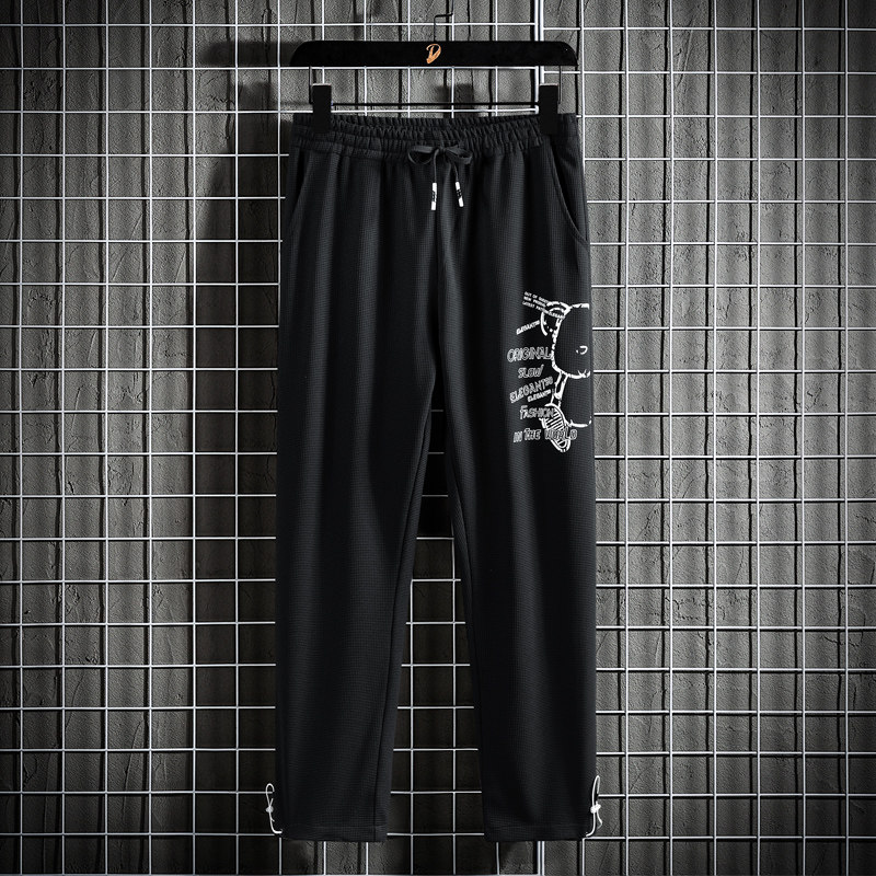 休闲裤卫裤情侣男女秋季九分华夫格束脚运动裤长裤2CK2116-P40,男装休闲裤,电商A076